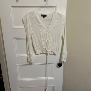 Lulu's Cream Lace Detail Blouse